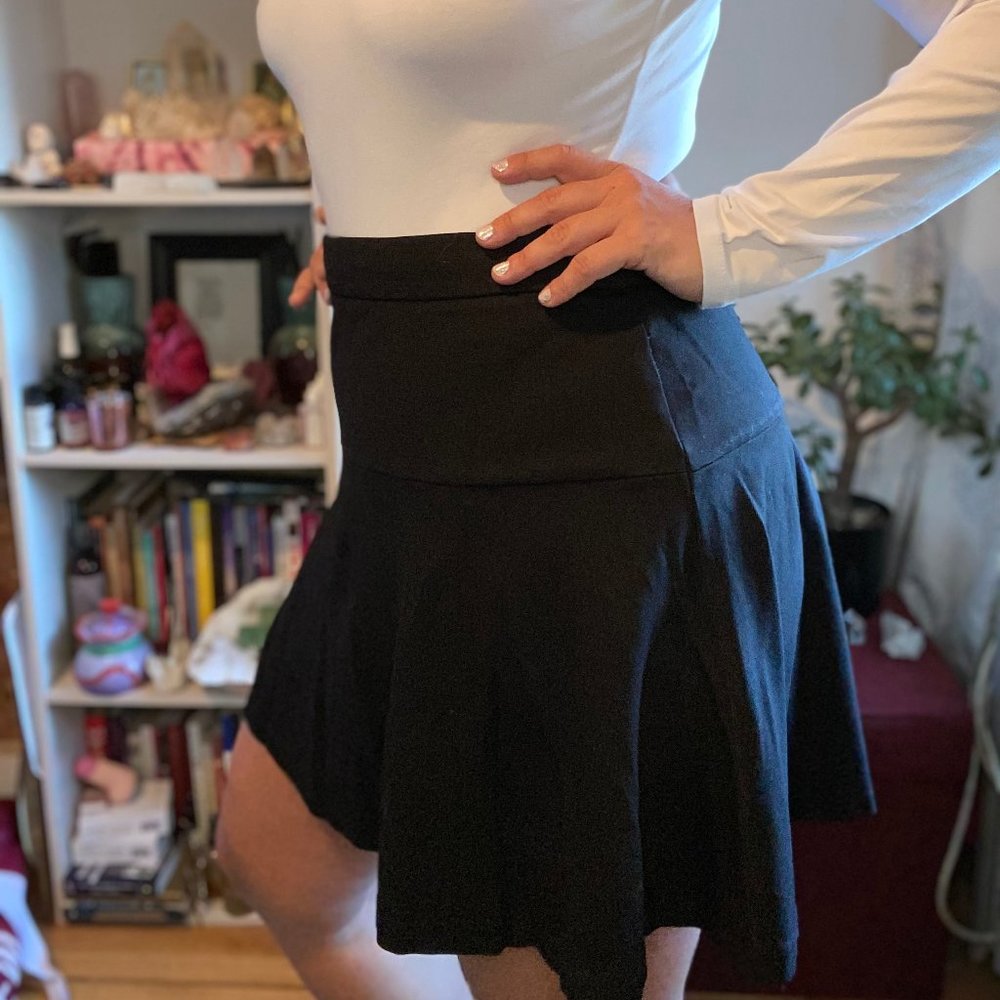 Black A-Line Mini Skirt